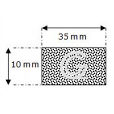 Rectangular sponge rubber cord | 10 x 35 mm| roll 25 meter